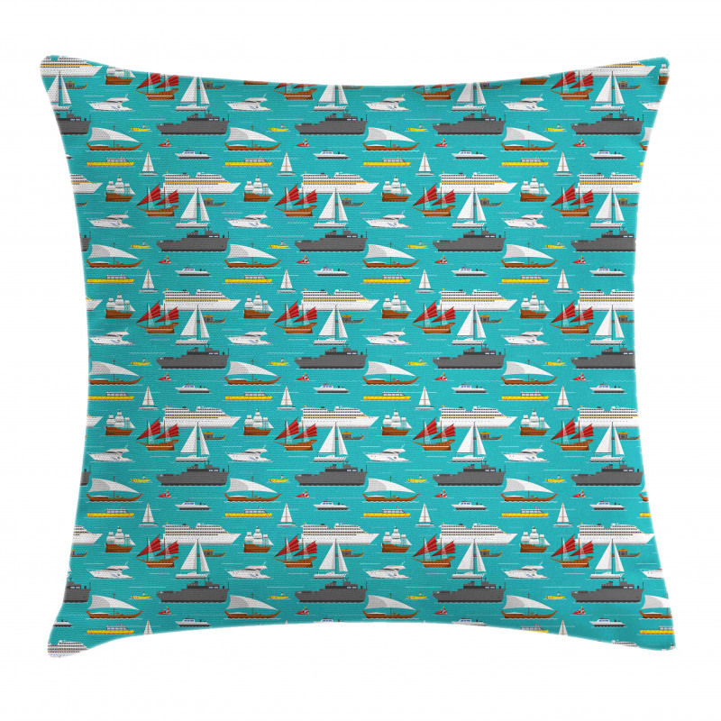 Sea Transportation Items Pillow Cover