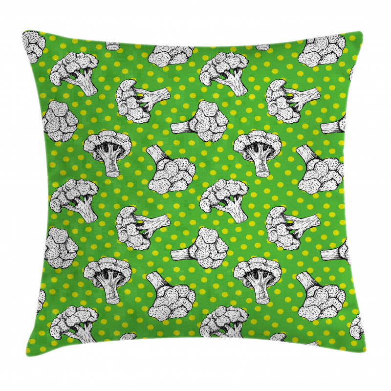 Digital Drawings of Broccoli Pillow Cover