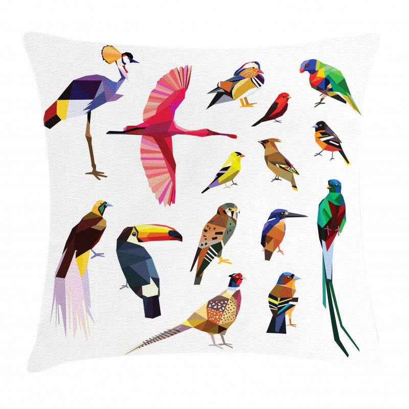 Bird Set Poly Design Pillow Cover