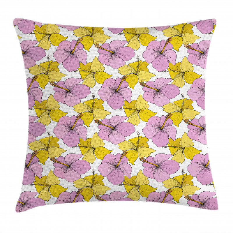 Bicolor Wild Tropic Flora Pillow Cover