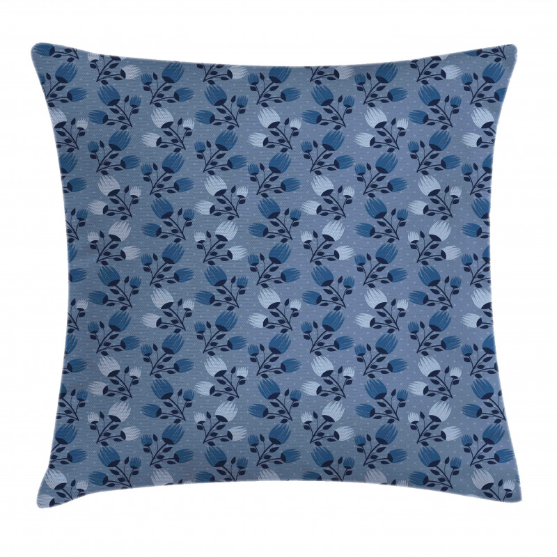 Flowers in Pastel Cold Tones Pillow Cover