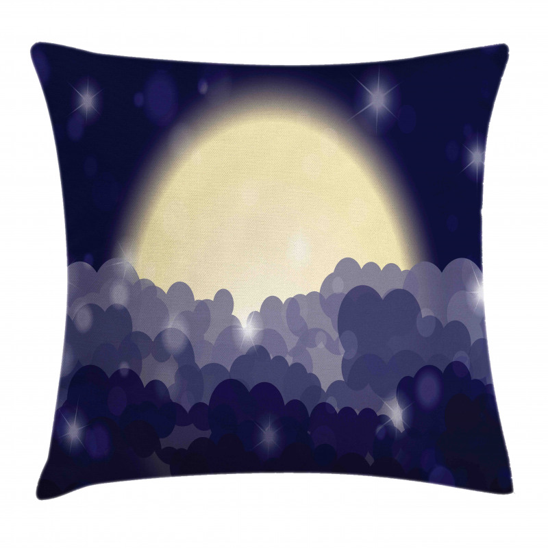 Cloudy Sky View at Night Pillow Cover