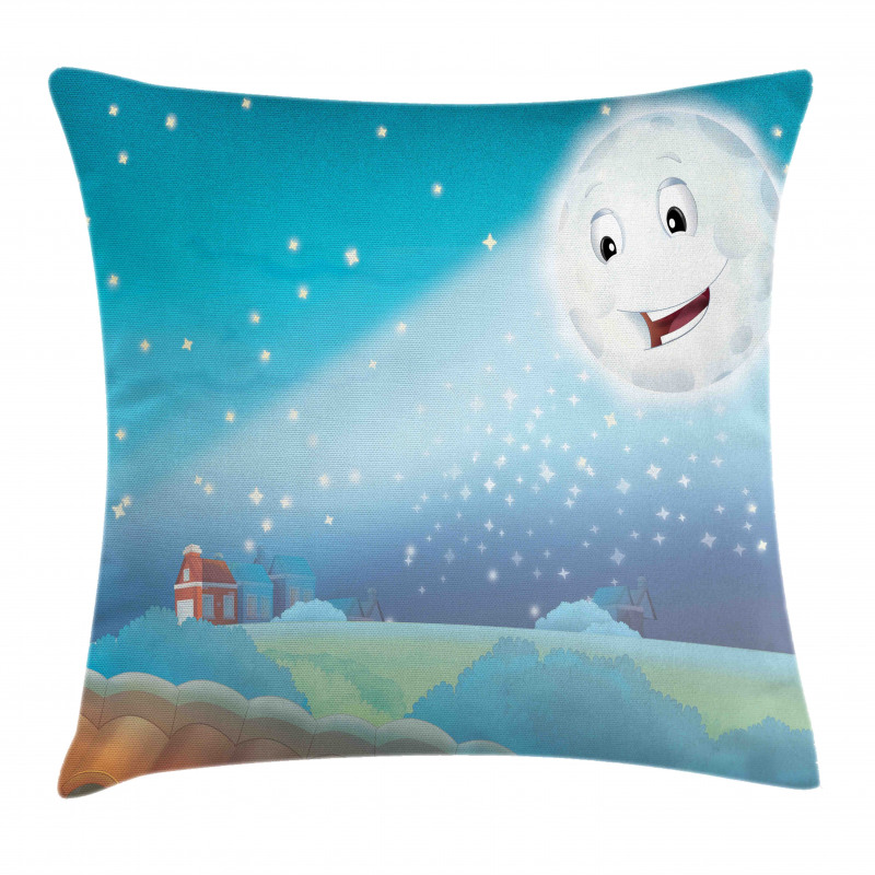 Cartoon Lunar Smiling Pillow Cover