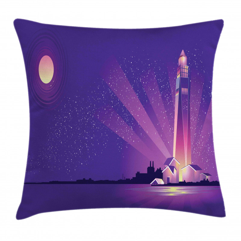 Lighthouse Under Night Pillow Cover