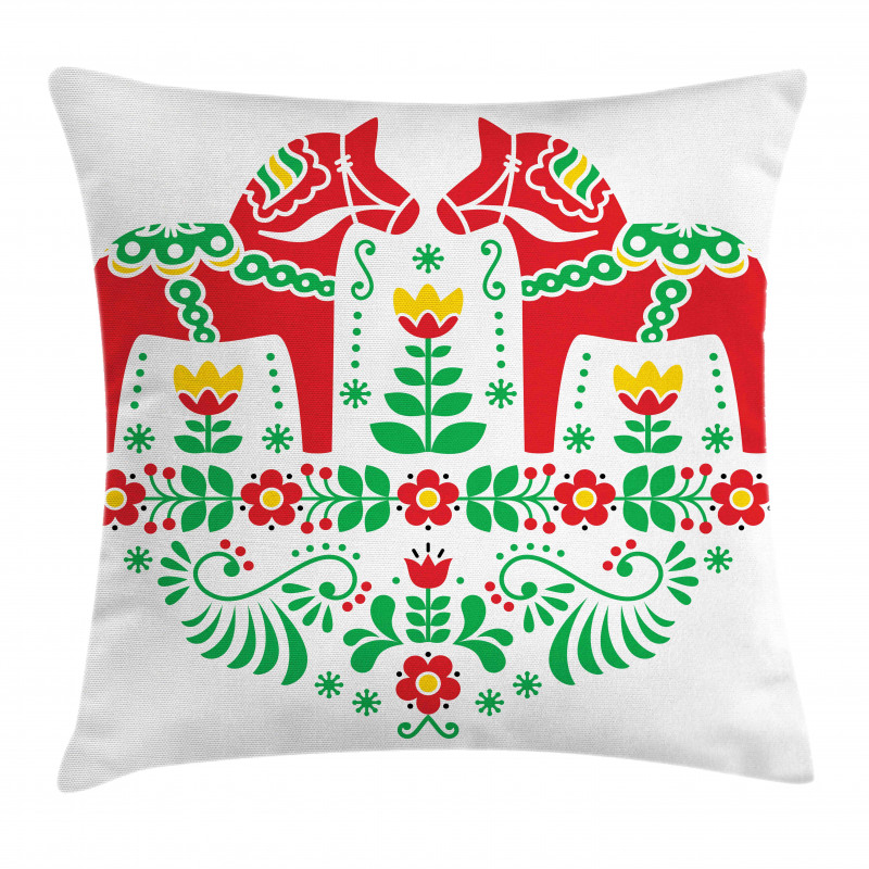 Flora Dala Horse Pillow Cover