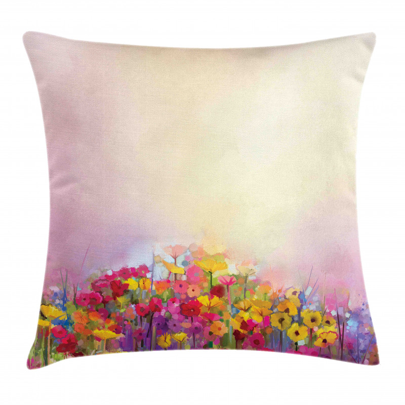 Pastel Ombre Meadow Pillow Cover