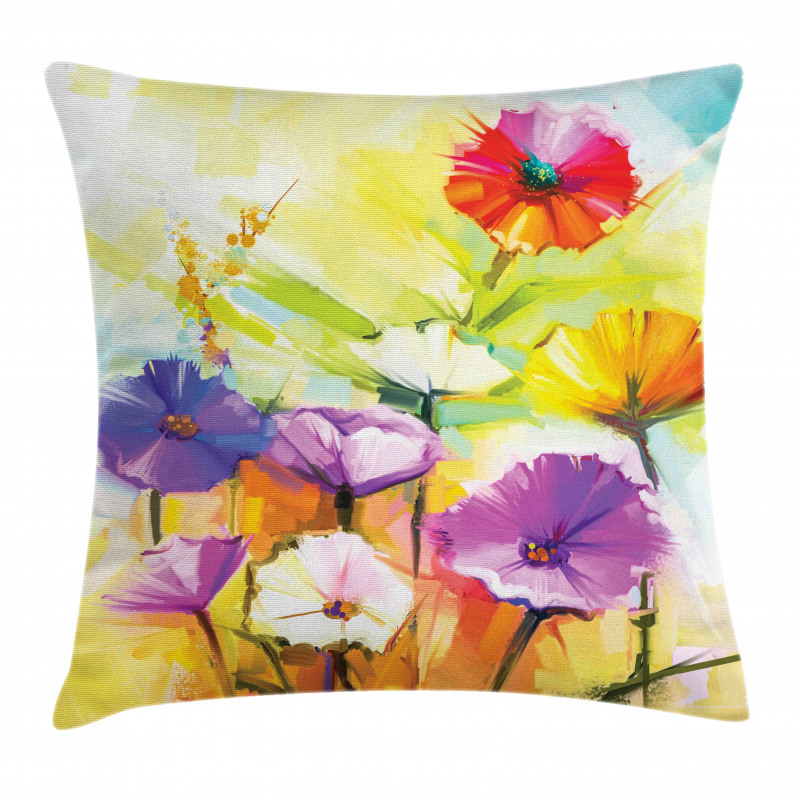 Vivid Gerbera Bloom Spring Pillow Cover