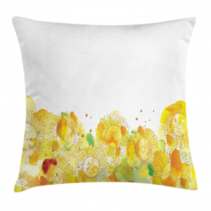 Watercolor Sunflowers Pillow Cover