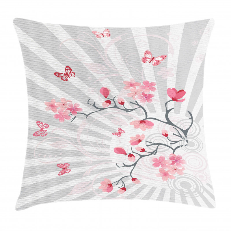 Birds on Cherry Tree Pillow Cover