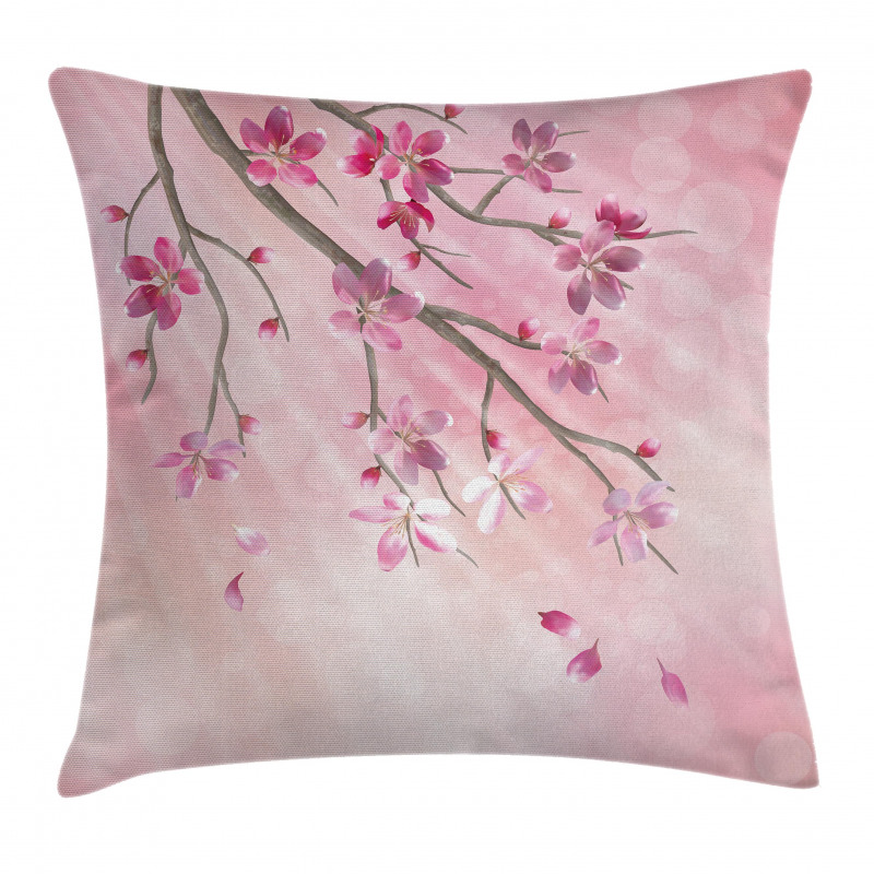 Tree Branch with Flowers Pillow Cover