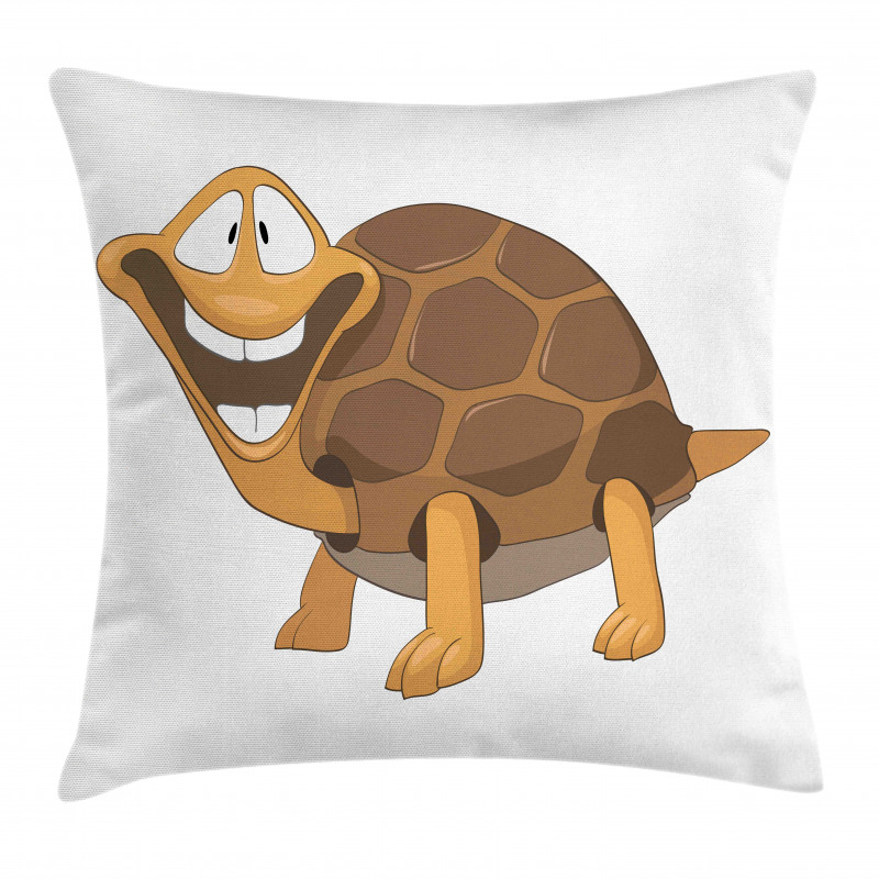 Single Happy Turtle Design Pillow Cover