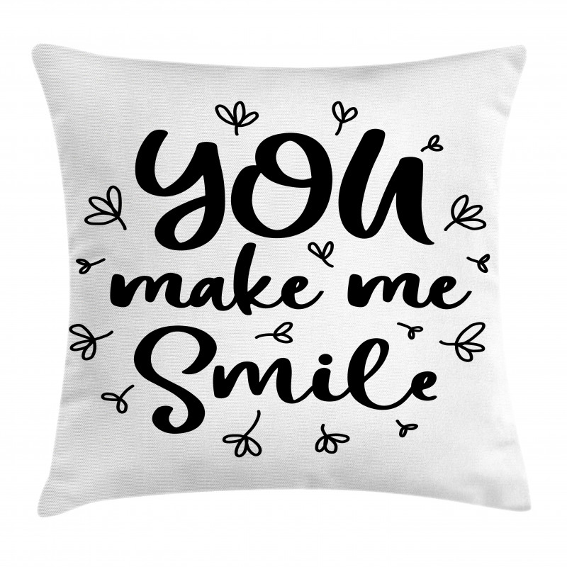 Hand Drawn You Make Me Smile Pillow Cover