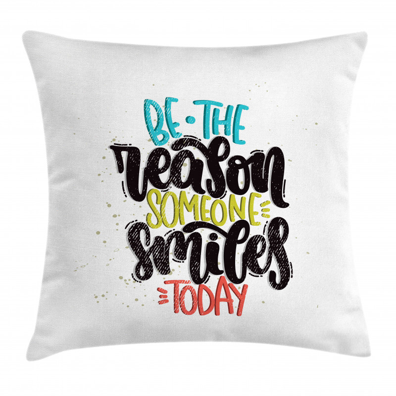 Funky Positive Calligraphy Pillow Cover