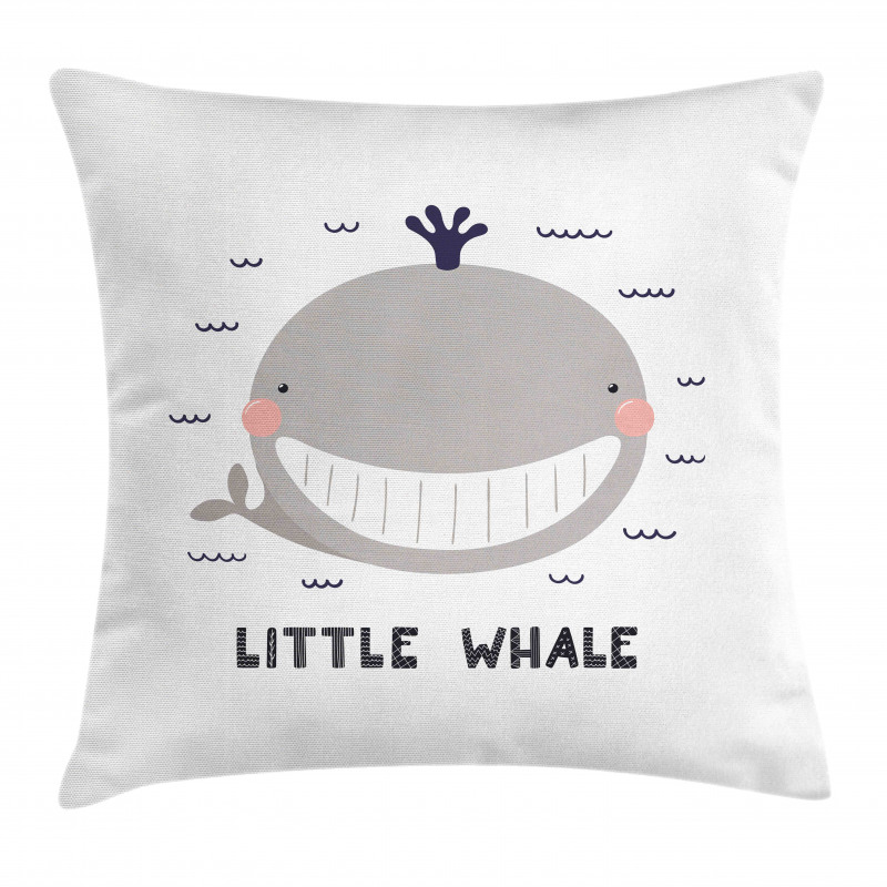 Big Mouth Little Whale Design Pillow Cover