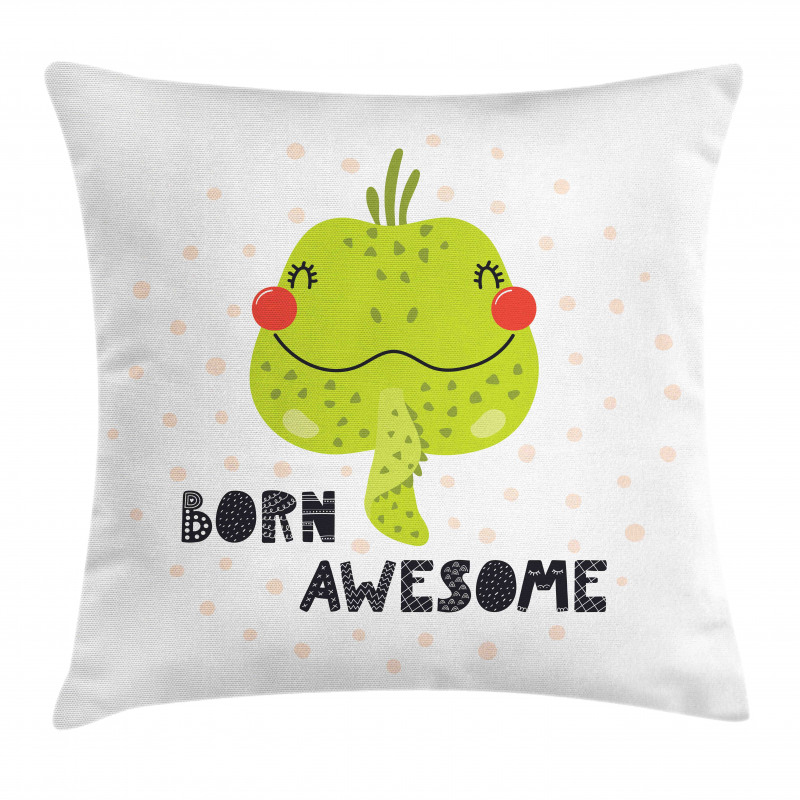 Encouraging Iguana Portrait Pillow Cover