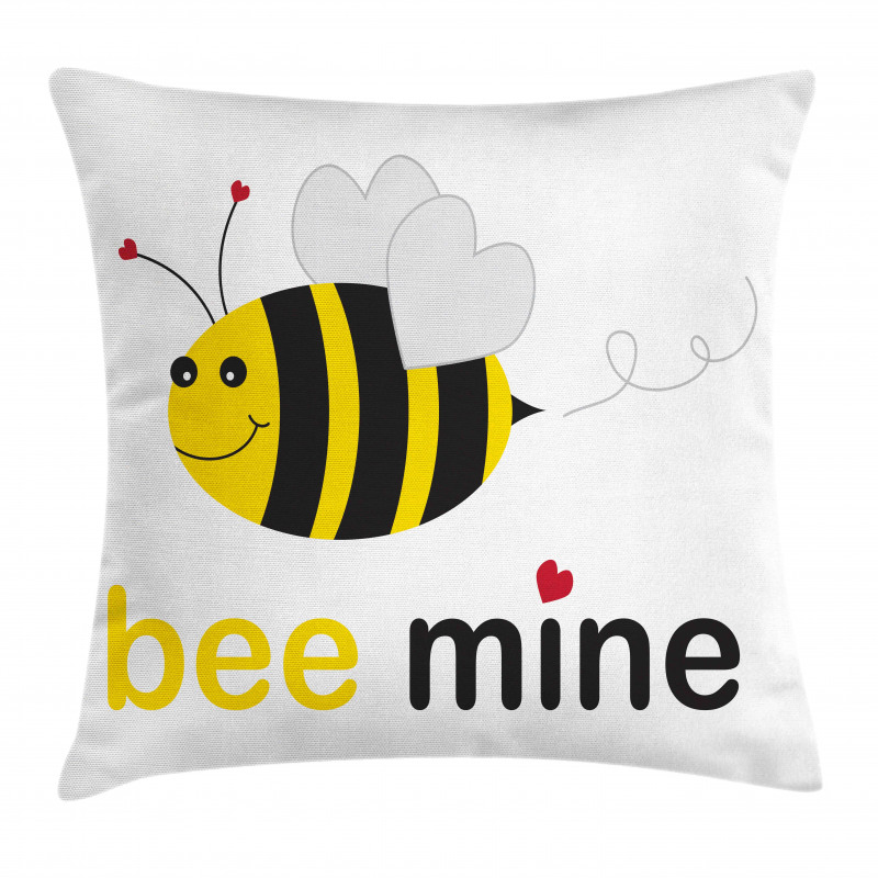 Bee Mine Romantic Cartoon Pillow Cover