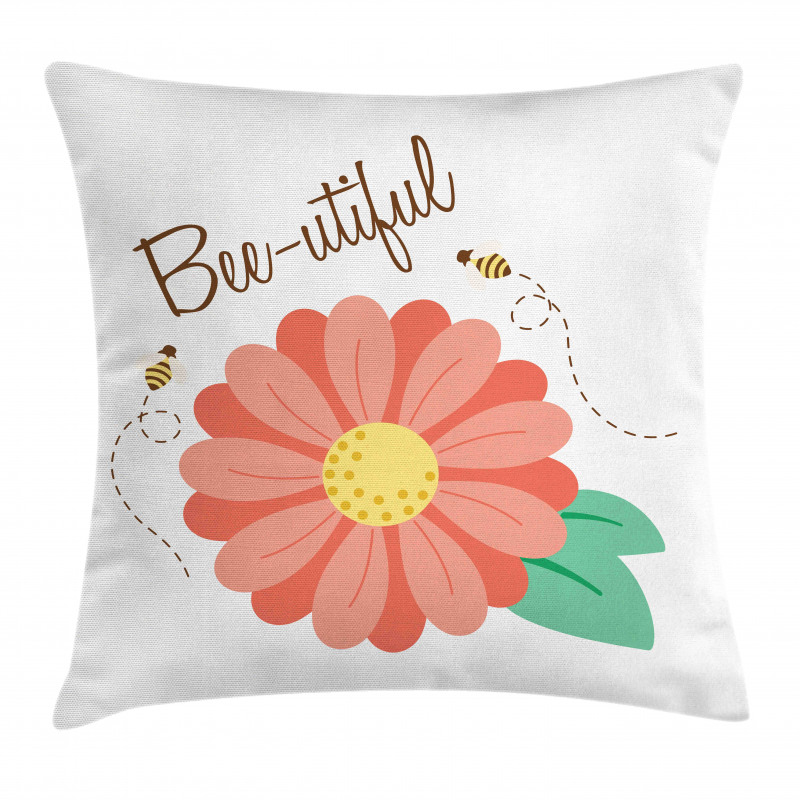 Bee-utiful Floral Scene Pillow Cover