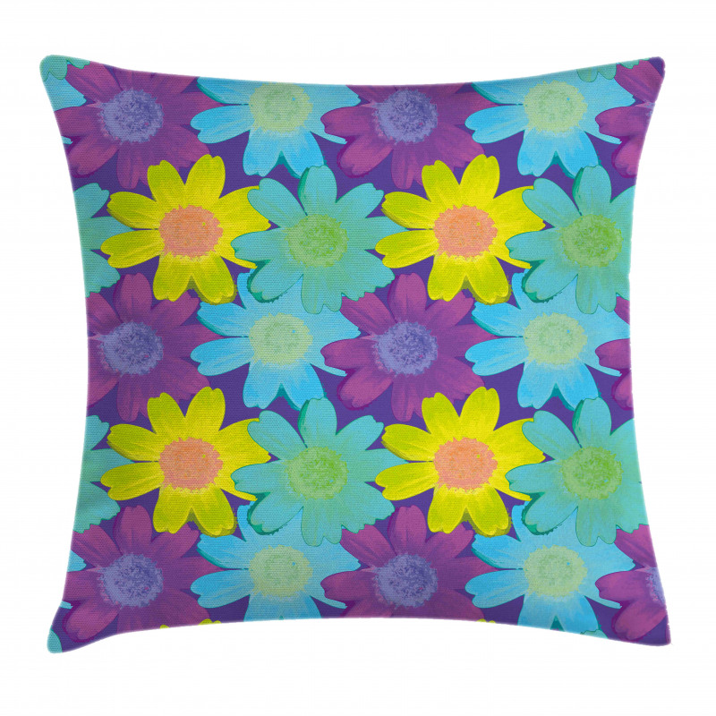 Watercolor Style 90s Pattern Pillow Cover
