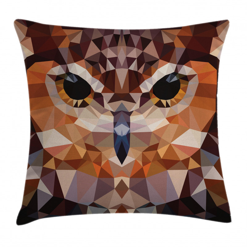 Geometric Mosaic Owl Art Pillow Cover