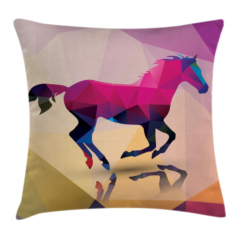 Geometric Horse Animal Pillow Cover
