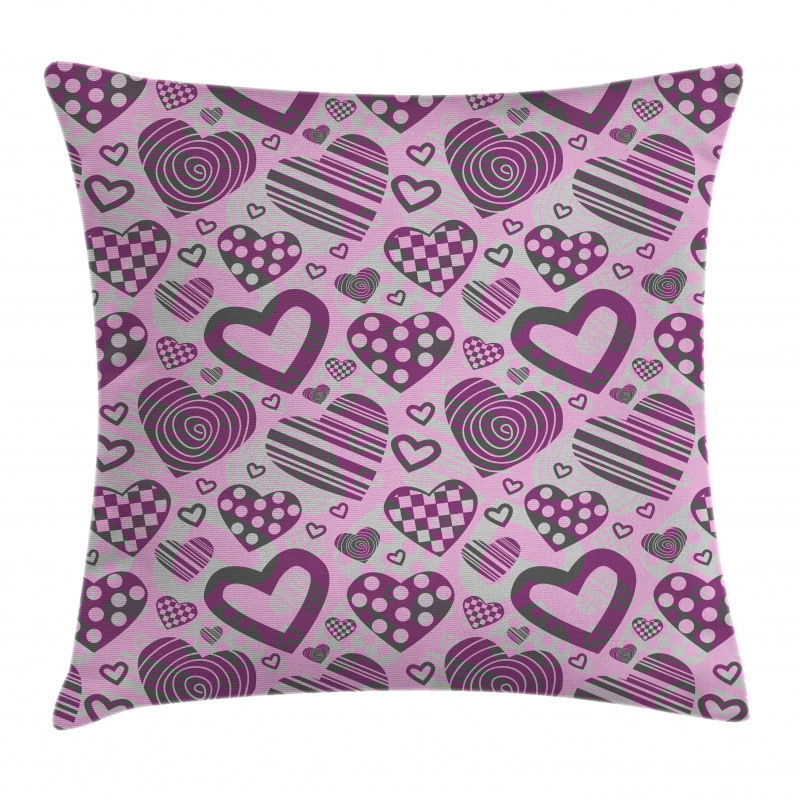 Stripe Circle Romance Motif Pillow Cover