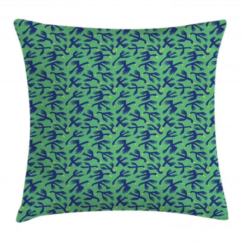 Whimsical Flying Ducks Pattern Pillow Cover