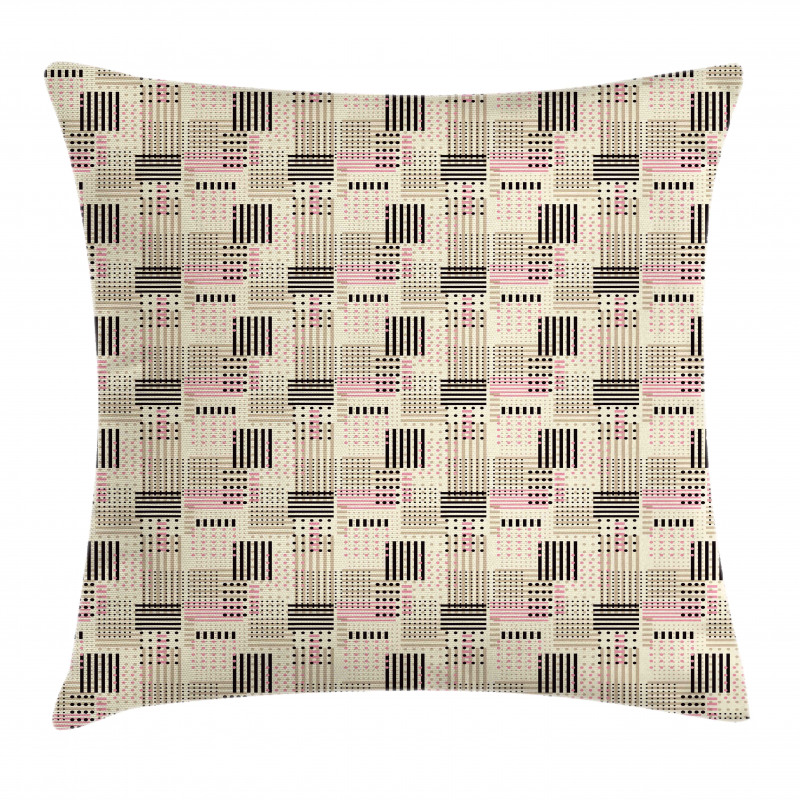 Geometric Dots Stripes Art Pillow Cover