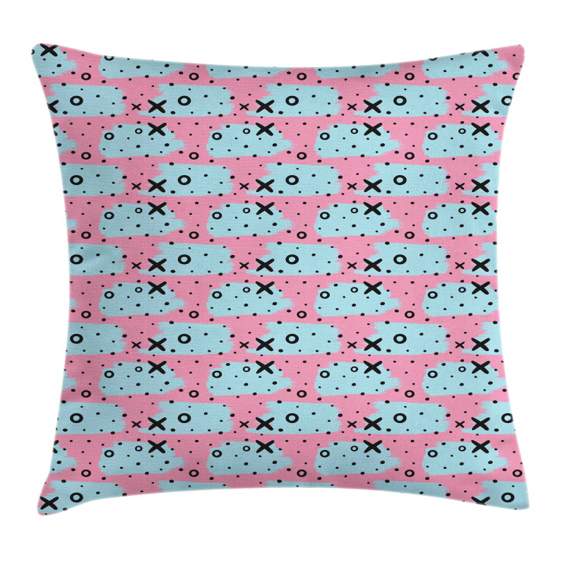 X and O Motifs Spot Pillow Cover