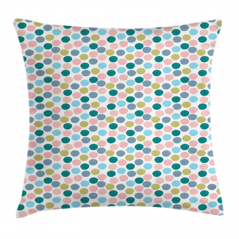 Pastel Big Polka Dots Art Pillow Cover