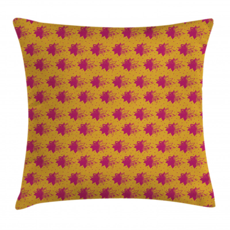 Grunge Perennial Flowers Pillow Cover