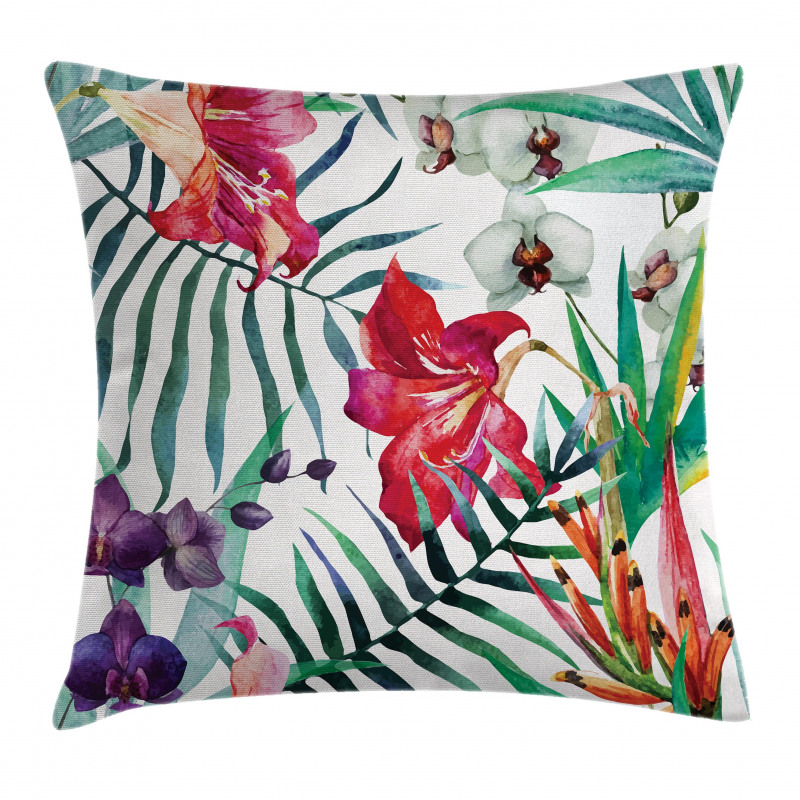 Tropical Orchids Pillow Cover