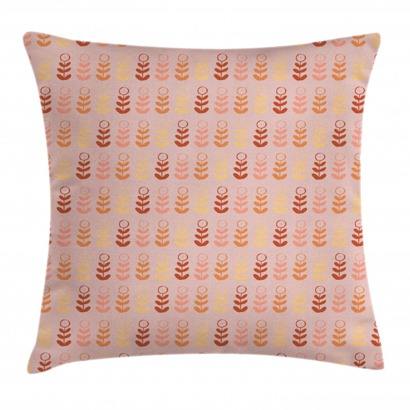 Warm Toned Pastel Flowers Pillow Cover