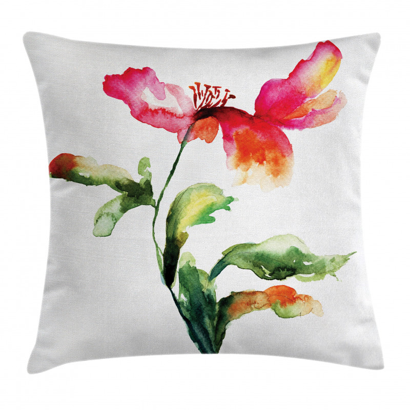 Flowering Poppy Pillow Cover