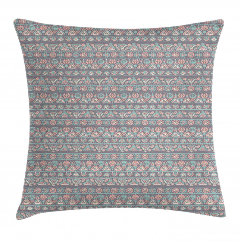 Etnik Minder Kılıfı Soft Pastel Görünümlü Otantik Kilim Motifleri