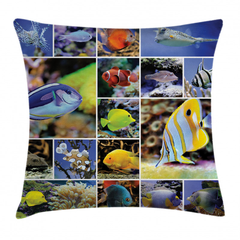 Collage of Underwater Pillow Cover