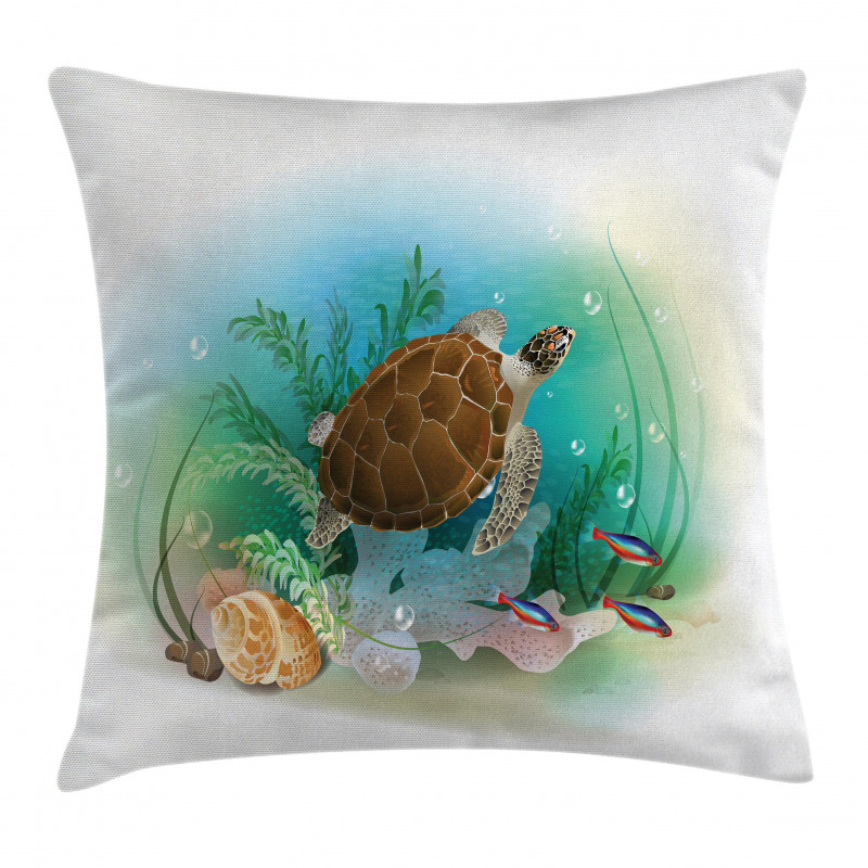 Sea Turtles Underwater Pillow Cover