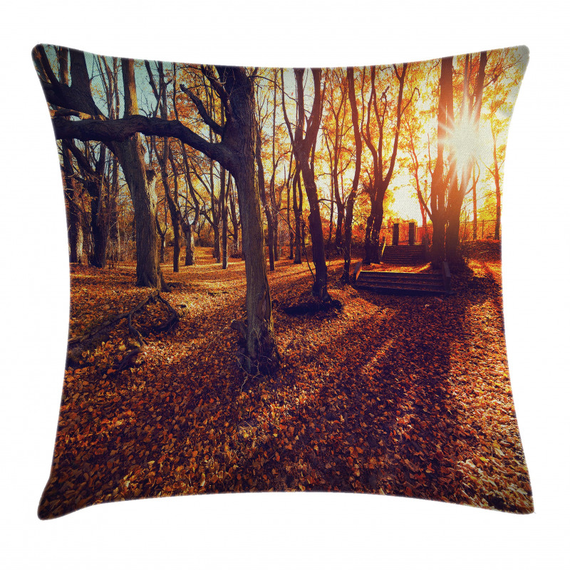 Sunset Forest Trees Pillow Cover