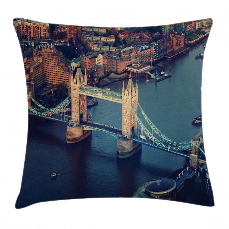 Vintage British River UK Pillow Cover
