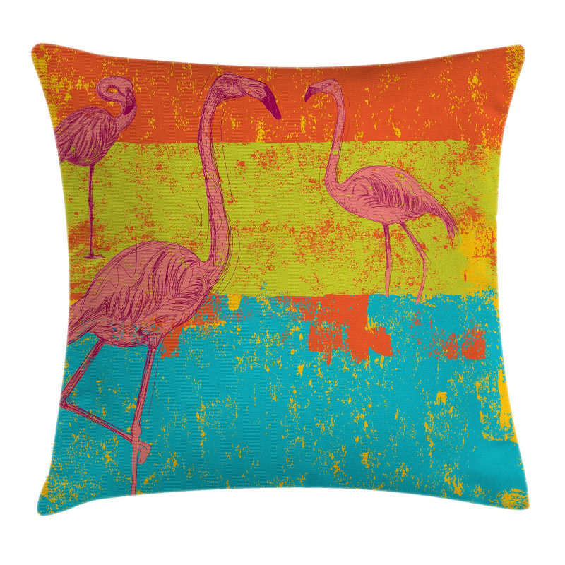 Retro Vintage Flamingo Pillow Cover