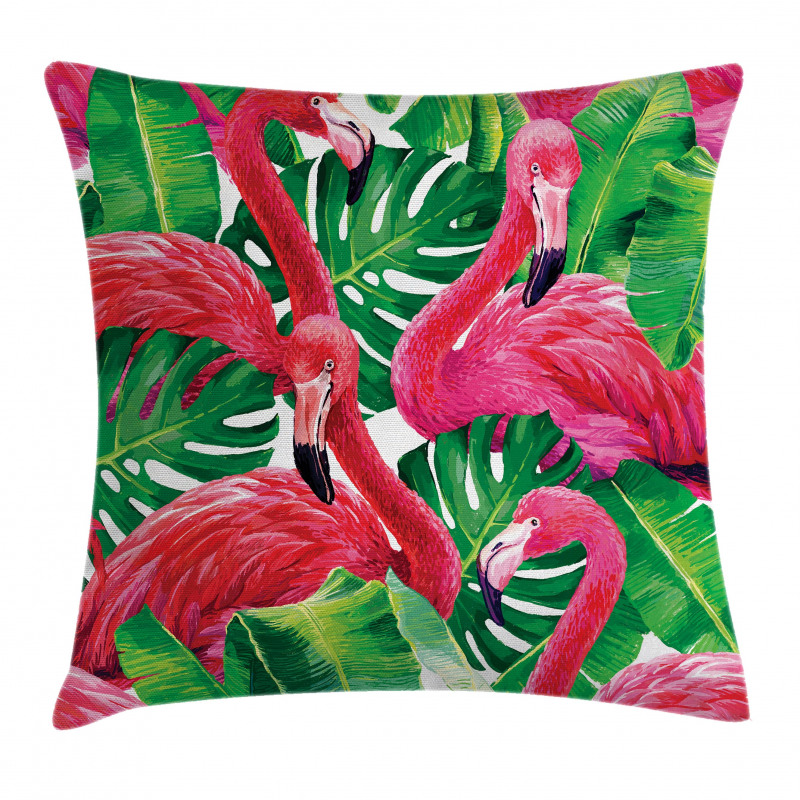 Retro Exotic Leaves Pillow Cover