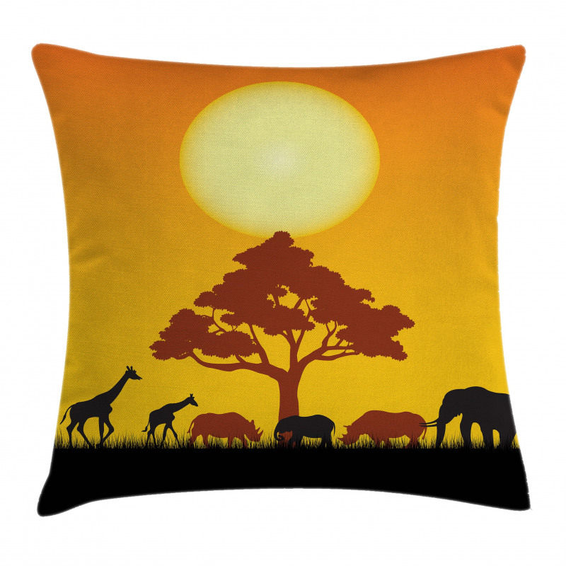 Wildlife Animals Rhinos Pillow Cover