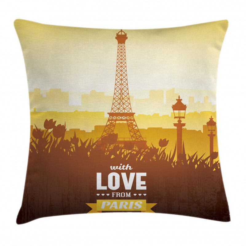 Tulips Romantic Scene Pillow Cover