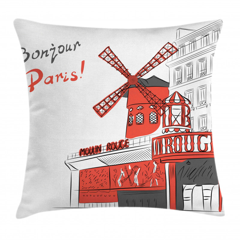 Urban Sketchy Landscape Pillow Cover