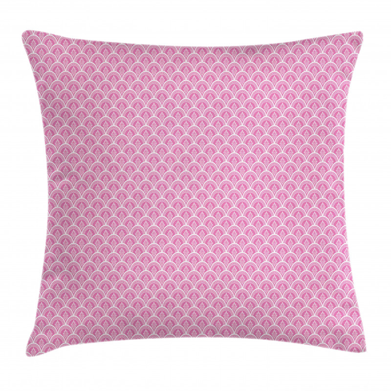 Barok Minder Kılıfı Pembe Damask Desenli Yarım Daire Geometrik