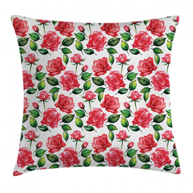 Watercolor Fresh Blossoms Pillow Cover