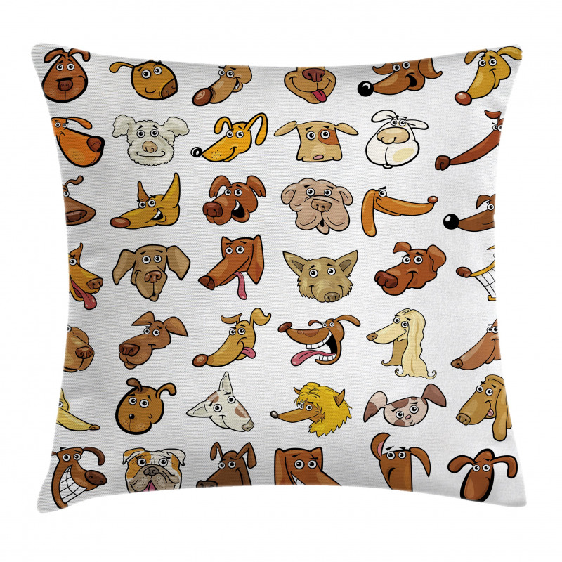 Dog Heads Puppy Canin Pillow Cover