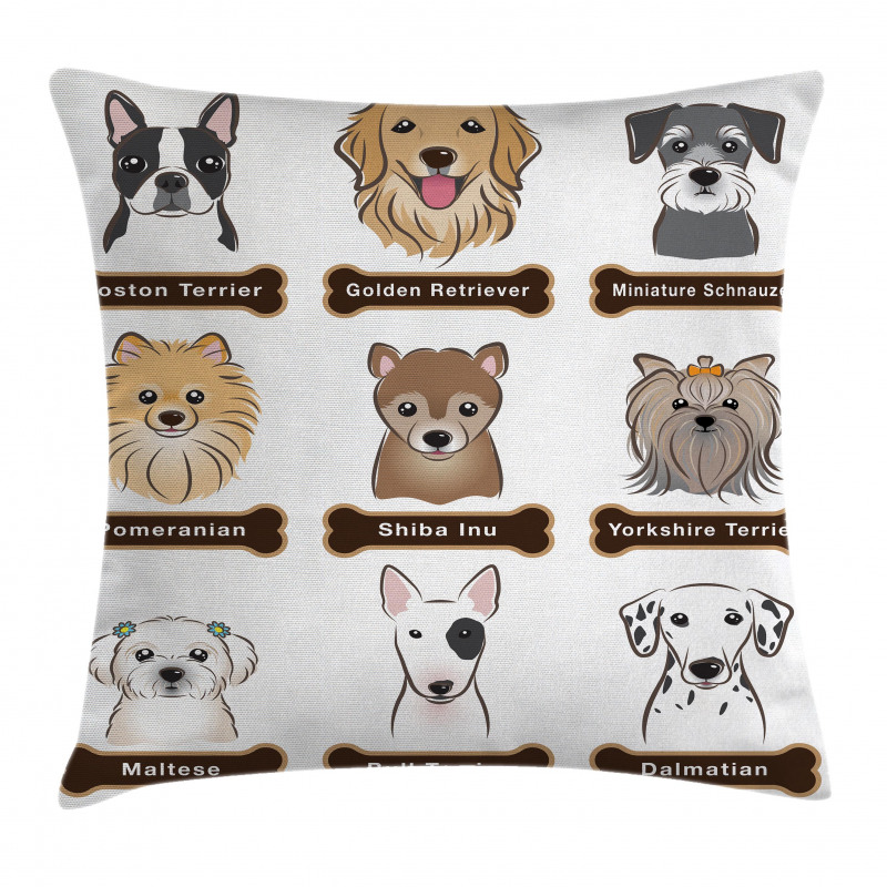 Boston Terrier Dogs Pillow Cover