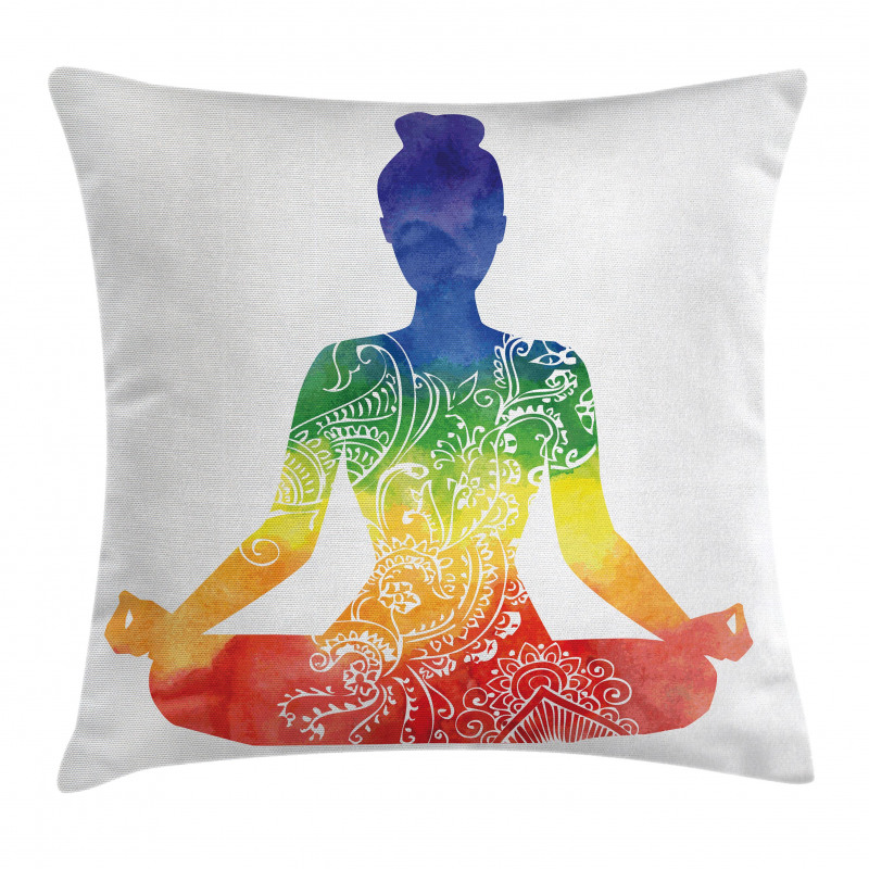 Ornate Motifs Rainbow Pillow Cover