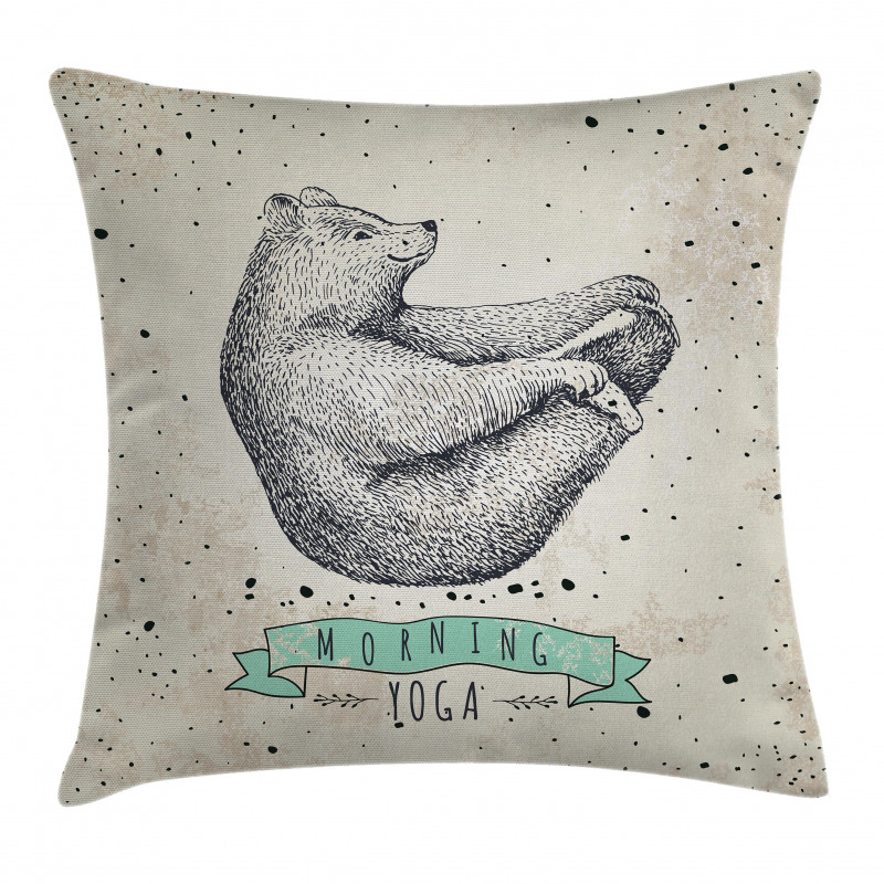 Meditating Bear Calm Life Pillow Cover