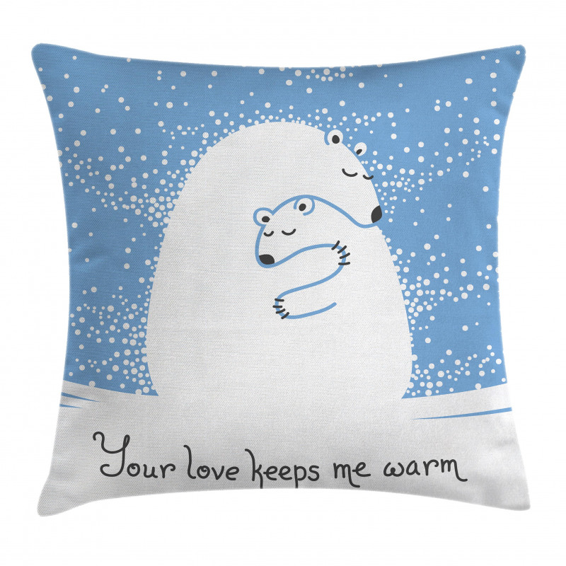 Polar Bear Mother Baby Pillow Cover